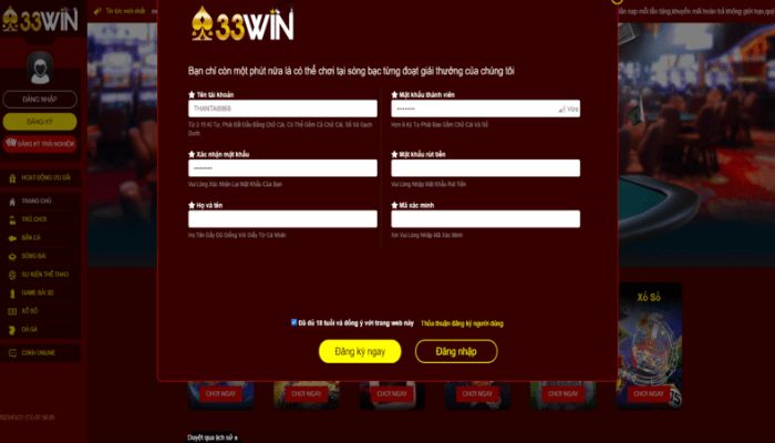 Trang web xổ số trực tuyến 33Win 98/970 PKR (do PKR cung cấp) - 33Win
